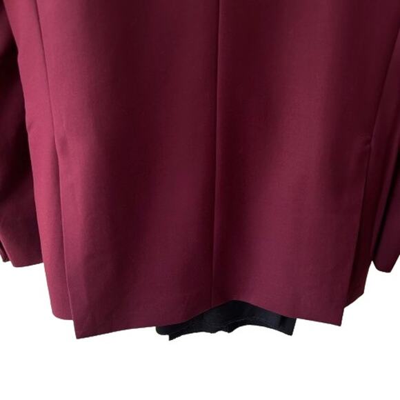 GUC Bellio Slim Fit Burgundy/Black 1-button Tuxedo Jacket (38L) & Pants (32L) - Picture 9 of 12